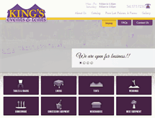 Tablet Screenshot of kingseventsandtents.com